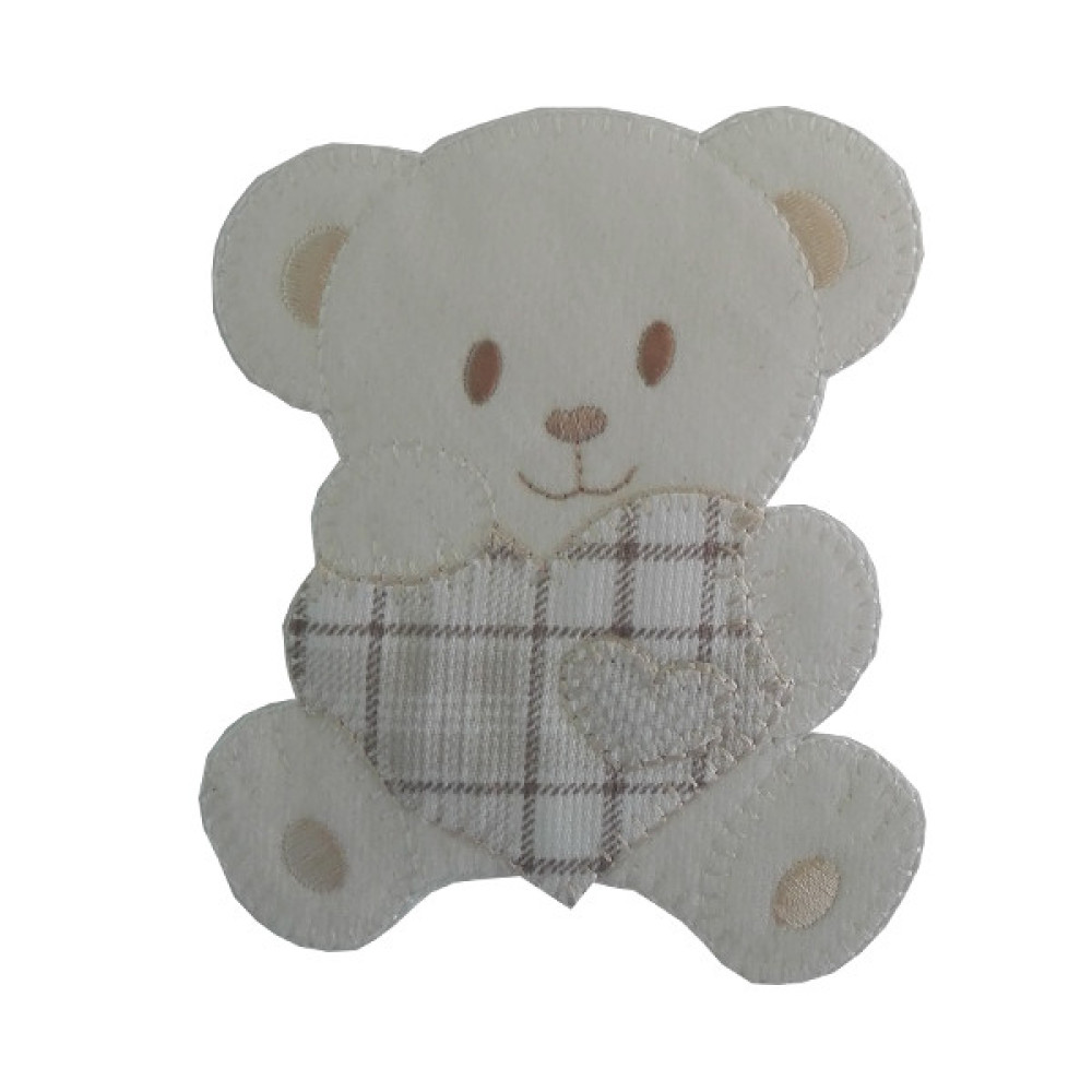 Iron-on Patch - Teddy Bear with Heart - Turtledove